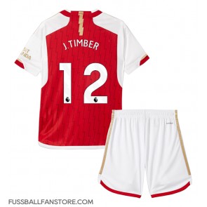 Arsenal Jurrien Timber #12 Replik Heimtrikot Kinder 2023-24 Kurzarm (+ Kurze Hosen)